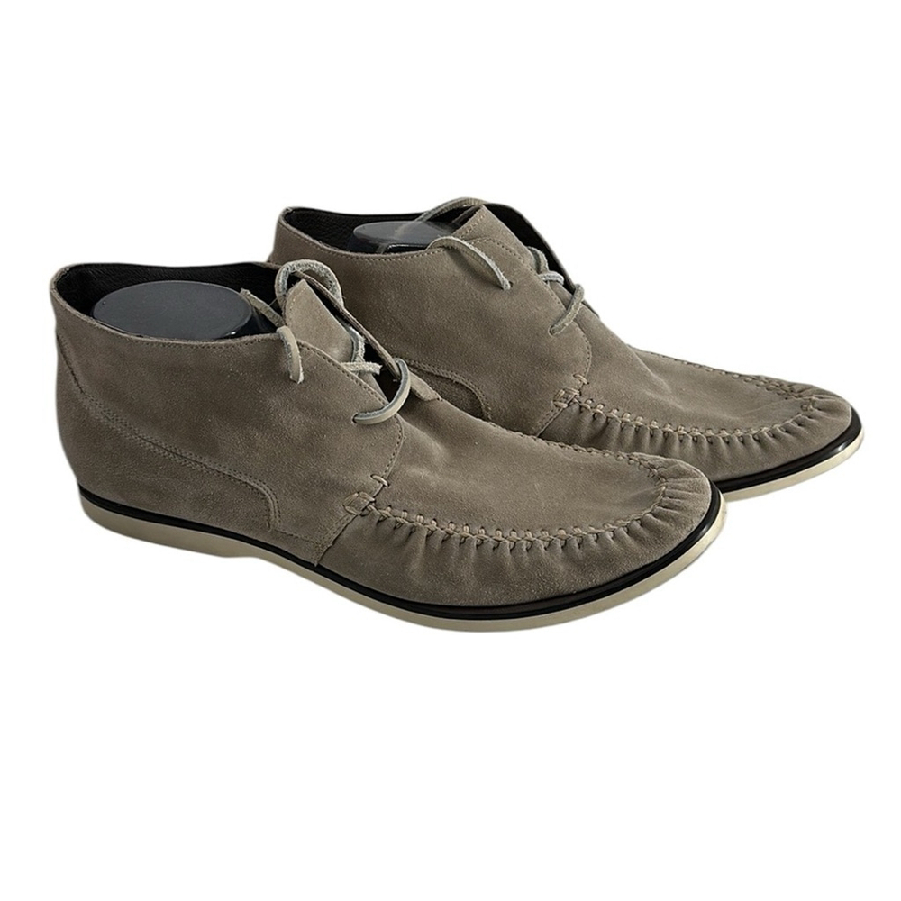 John Varvatos USA Beige Suede Lace Up moccasin Ankle Chukka Boots Sz 11.5